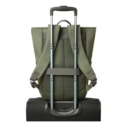 Rivacase Eden Backpack Travel Backpack Olive Waxed Leather (Pull Up), Polyester, Recycled Polyethylene Terephthalate (rPET)