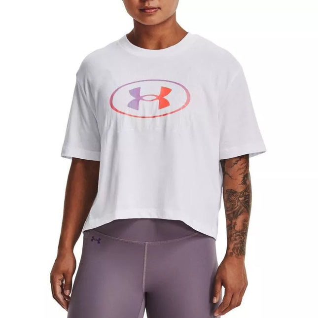Under Armour Live Novelty Silo SS W 1369881 100 Marškinėliai