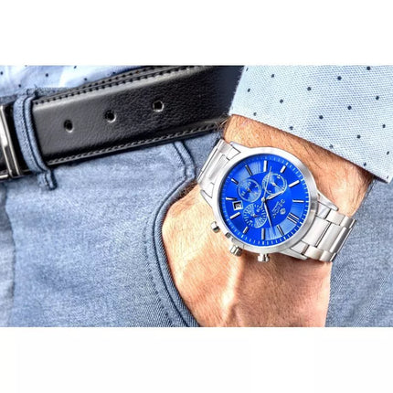 Vyriškas laikrodis Giewont Chronograph Safyro Sidabrinis Mėlynas GW8510-B3