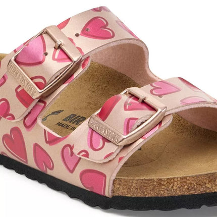Birkenstock ARIZONA KIDS BS 1030434 ELECTRIC METALLIC COPPER HEARTS basutės (standartinis plotis)