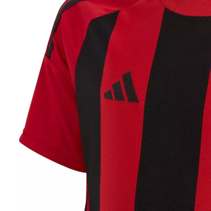 adidas Striped 24 vaikiški marškinėliai, raudoni ir juodi IW2131