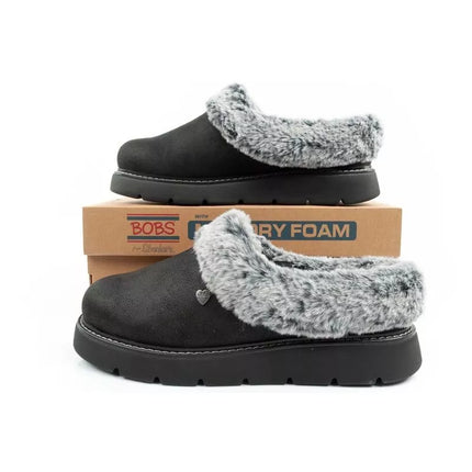 Skechers Cozy Blend moteriški šlepečių tipo batai, apšiltinti įsispiriami sportbačiai