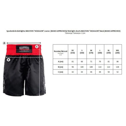 Kick Light Shorts MASTERS "HEXAGON" (WAKO APPROVED)