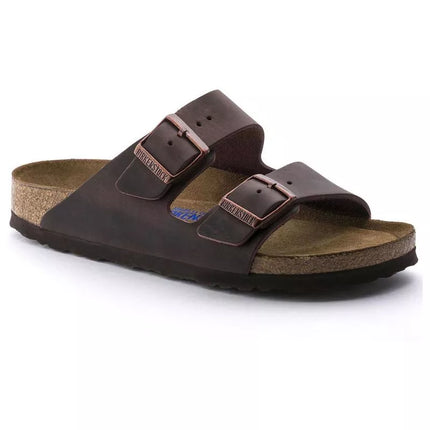 Birkenstock Arizona Soft Footbed Oiled Leather Habana Narrow moteriškos šlepetės (0452763)
