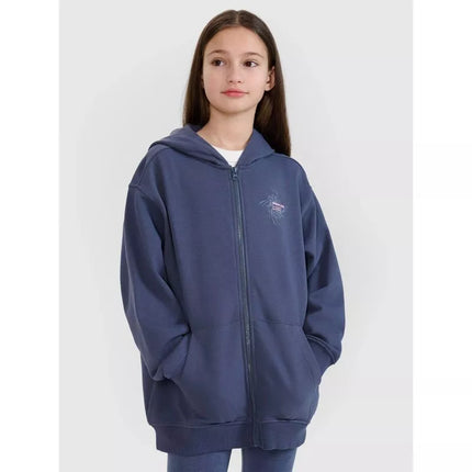Girls' sweatshirt with a hood, 4F 4FJWSS25TSWSF1482-22S