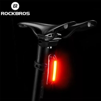 Rockbros A54BK Galinis dviračio žibintas + Micro USB – USB-A laidas – Juodas