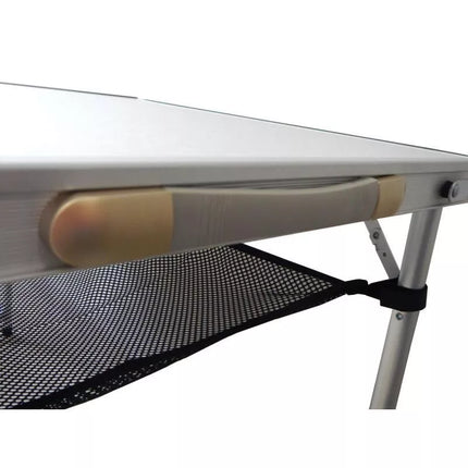 FOLDABLE CAMPING TABLE 120x60x70/62/55CM 4 CHAIRS AND SHELF