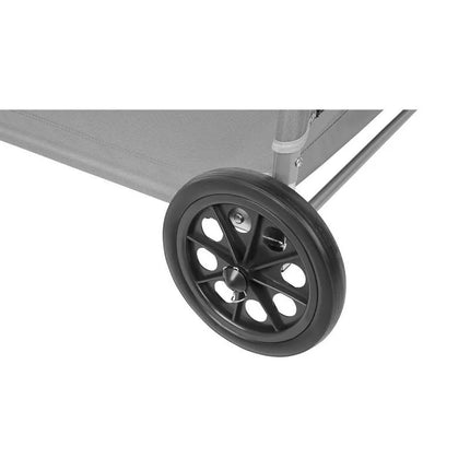 FOLDABLE BEACH CHAIR WITH CANOPY ON WHEELS 116x62x62-90CM GRAY