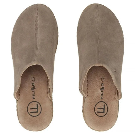 Filippo DK7567 Taupe Leather Wedge Sandals