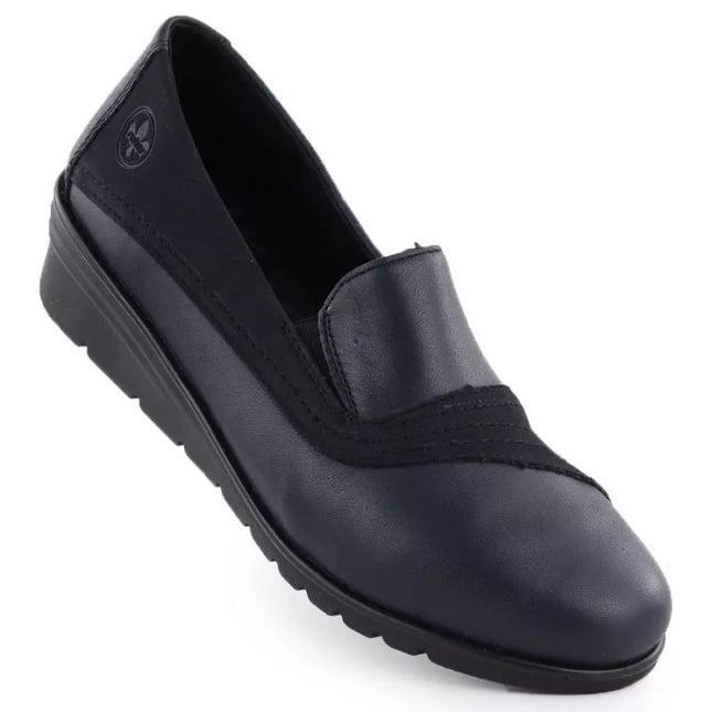 Moteriški odiniai bateliai su pleištu, tamsiai mėlyni, Rieker L5356-14