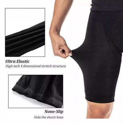 Rockbros RK2002XL dviračių šortai su petnešėlėmis ir XL paminkštinimu - juodi