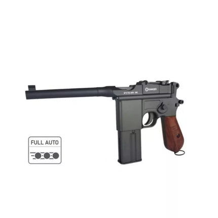 RANGER M712 Broomhandle VISO AUTOMATINIS ATATRAUKIAMOSIOS SISTEMOS orinis pistoletas, 4.5 mm BB, 19 šūvių. KWC