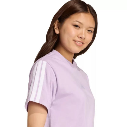 adidas Essentials Medvilniniai 3 Dryžu Moteriški Marškinėliai Šviesiai Violetiniai JV7362