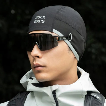 Žieminė vėjui atspari dviratininko kepuraitė Rockbros M016, dydis 54-61 cm - juoda
