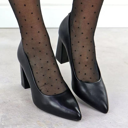 Black pumps with pointed toe, black Sergio Leone PB216