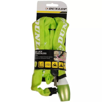 DUNLOP Grandininė dviračio spyna, 120 cm ilgio - žalia
