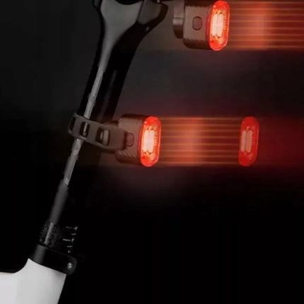 Rockbros Q2S LED Rear Bike Light with Smart Stop System + USB-C - USB-A Cable - Black