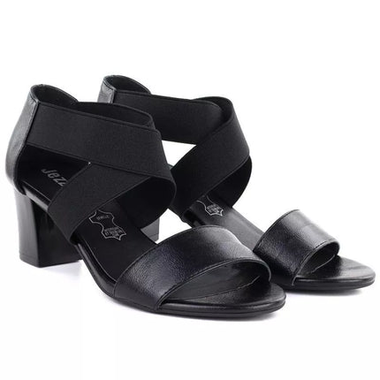 Women's black Jezzi RMR1954-27 strappy sandals