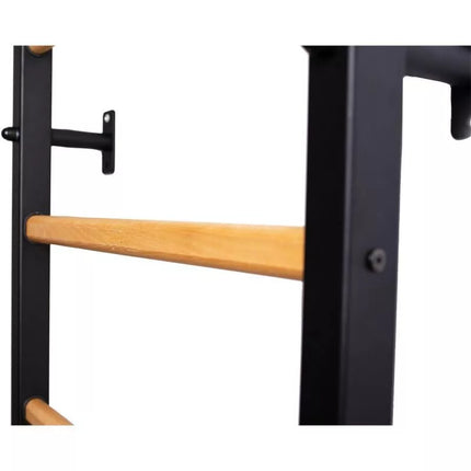 GYMNASTIC WOODEN AND METAL WALL BAR WITH 4 HANDLES BENCHK 200B