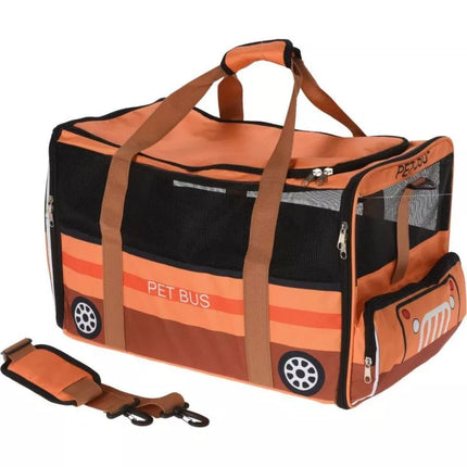 GYVŪNŲ NEŠIKLIS 52X30X32.5CM GYVŪNŲ AUTOBUSAS ORANŽINIS