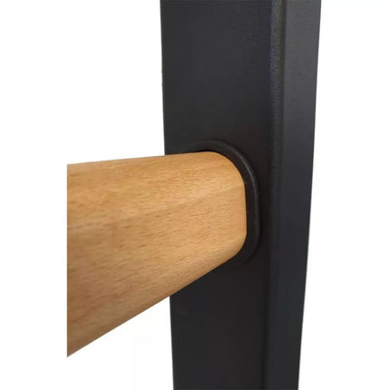 GYMNASTIC WOODEN AND METAL EXTENSION WALL BAR WITH METAL HANDLE IN OAK COLOUR BENCHK 511