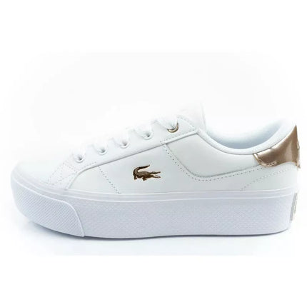 Madingi balti moteriški sportiniai bateliai Lacoste Ziane Platform 126