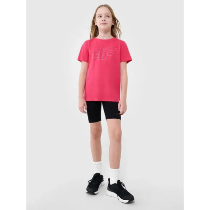 Girls' regular printed T-shirt 4F 4FJWSS25TTSHF2176-55S