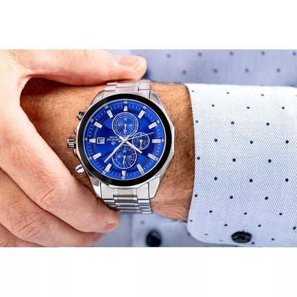 Giewont Chronograph Sapphire Silver Blue Men's Watch GW7290-B3