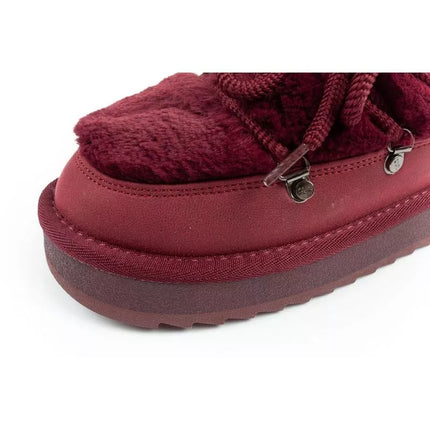 D.Franklin women's winter snow boots, fashionable fur lining, burgundy
