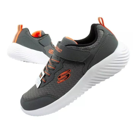 Skechers Bounder vaikiški sportiniai batukai su lipukais, lengvi, madingi pilki