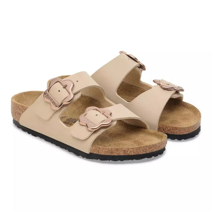 Birkenstock ARIZONA FLOWER BUCKLE VAIKAMS 1030439 SMĖLIO PILIES (standartinis plotis) šlepetės