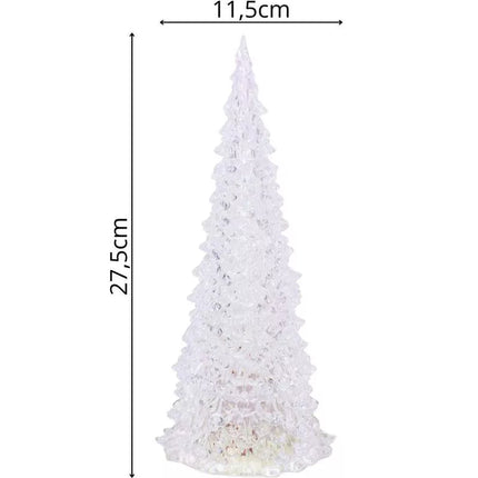 DECORATIVE CHRISTMAS TREE TRANSPARENT LED WARM WHITE 27CM
