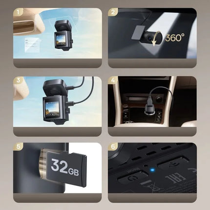 Baseus PrimeTrip VD1 Pro automobilinis vaizdo registratorius 4K+1080p su baterija - juodas