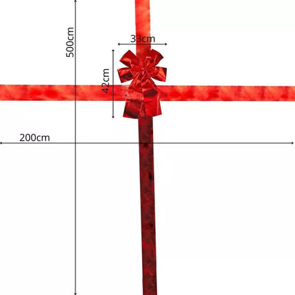 DOOR BOW 33x42CM RED RIBBON
