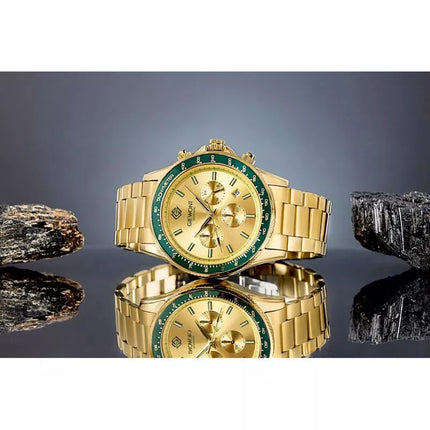 Men's Watch Giewont Chronograph Sapphire Gold Green GW3520-B6