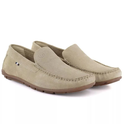 Men's beige leather loafers Bugatti TT153108