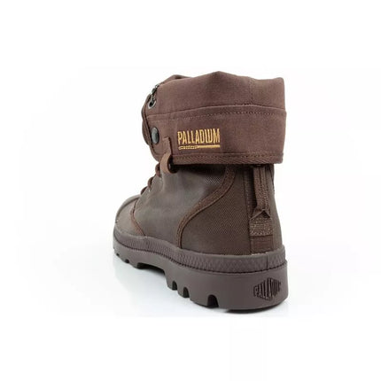 Palladium Men's Baggy Coated High Top Sneakers, Fashionable Dark Brown