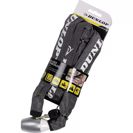 DUNLOP Dviračio grandininė spyna 120cm - Pilka
