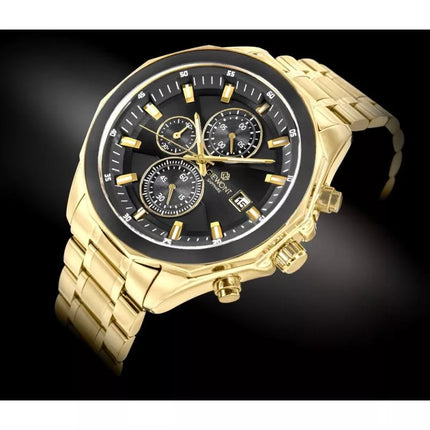 Men's Watch Giewont Chronograph Sapphire Gold Black GW7290-B4