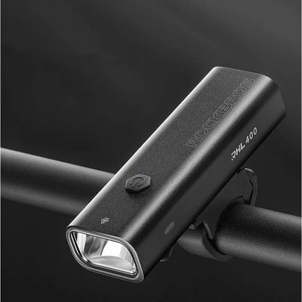 Rockbros 24310006001 Priekinis dviračio žibintas 400 lm + Micro USB laidas - USB-A - Juodas