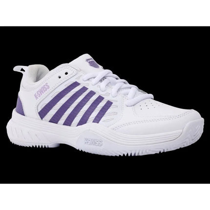 K-Swiss COURT EXPRESS 2 balti/violetinės miglos/neoninės levandos spalvos laisvalaikio bateliai (94428-151-M)