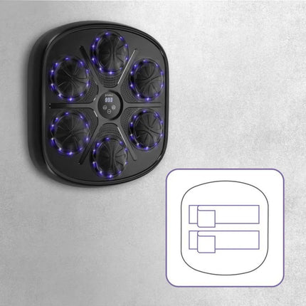 TB03 elektroninis bokso taikinys su „Bluetooth“ ryšiu, muzika ir „HMS“ pirštinėmis