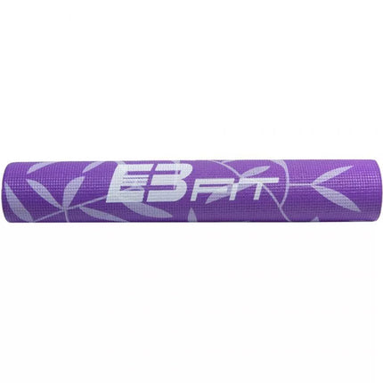 Neslystantis jogos kilimėlis 173x61x5mm su gėlėmis ir violetiniu krepšiu EB FIT 1029405