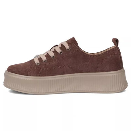 Leather platform sneakers, white, Filippo DP6122
