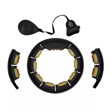 HHM13 NEW HULA HOP BLACK/GOLD WITH MAGNETS AND WEIGHT + HMS COUNTER