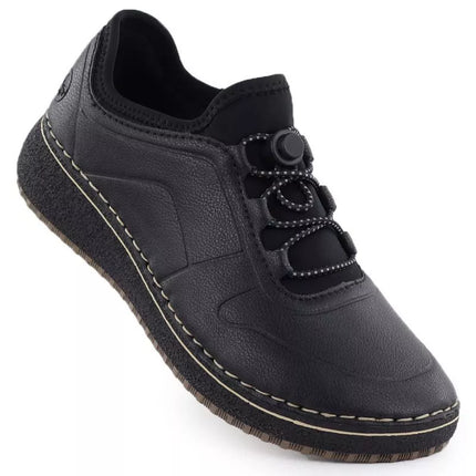 Rieker 50960-00 moteriški juodi odiniai aukštakulniai bateliai