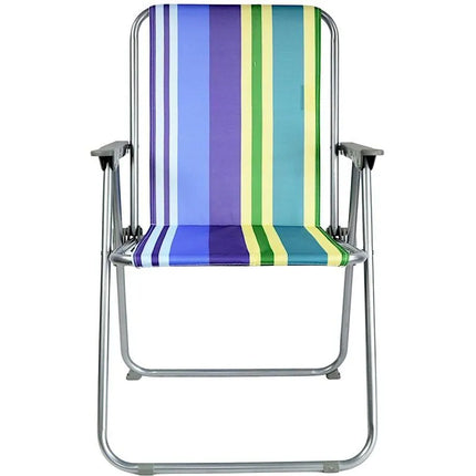 REDCLIFFS FOLDING CHAIR WITH ARMRESTS, BLUE STRIPES