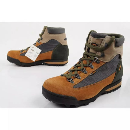 Aku women's Slope GTX leather ankle boots, brown, gray