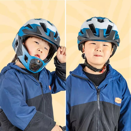 Rockbros TS-61 10110061002 Children's Bike Helmet with Detachable Chin Size M (54-57) - Blue