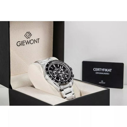 Men's Watch Giewont Chronograph Sapphire Silver Black GW9580-B1